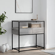 Tavolino Consolle-Tavolino da soggiorno-Tavolo Grigio Sonoma 75x40x75 cm Legno Multistrato