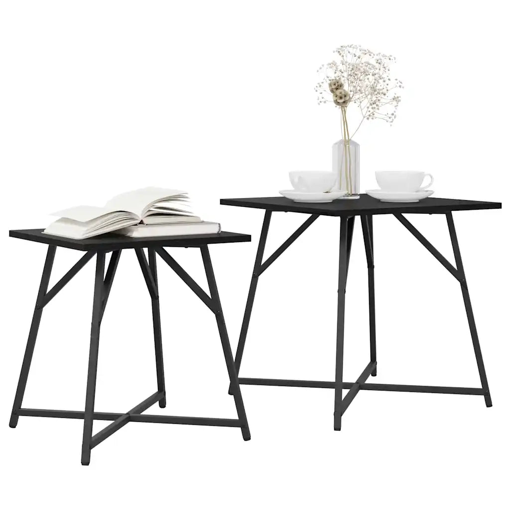 Set tavolini 2 pcs Rovere Nero 869726