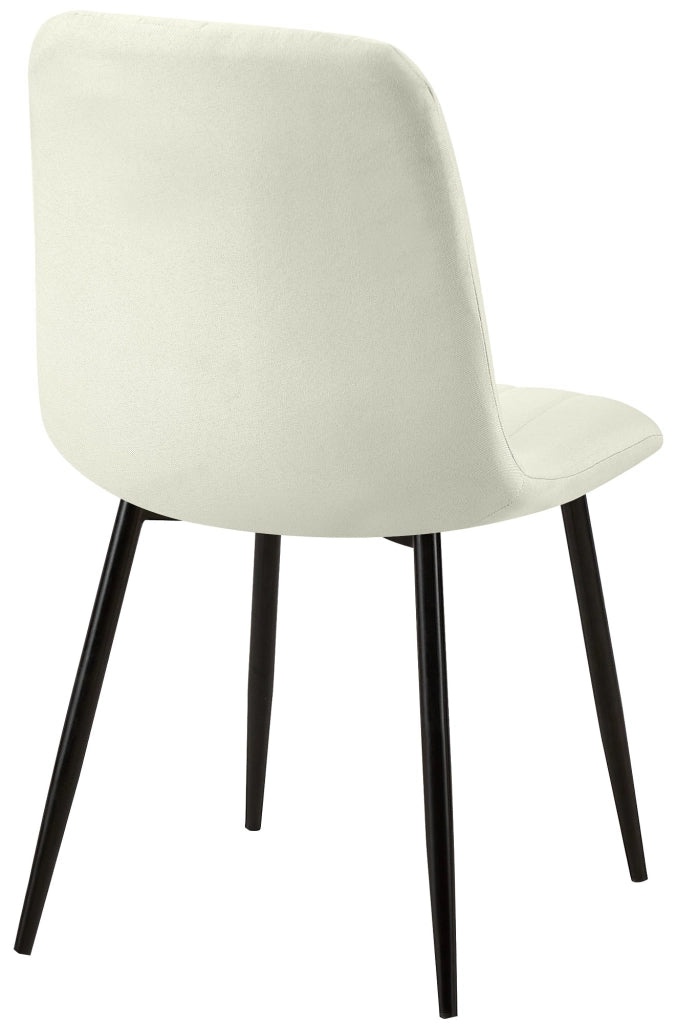 Sedia Dijon in velluto o tessuto Tessuto,crema
