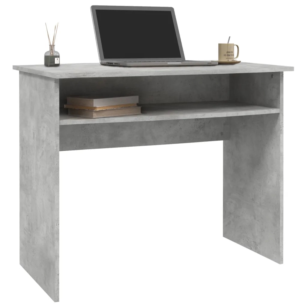 Scrivania-Scrivanie per ufficio e studio-Scrittoio Grigio Cemento 90x50x74 cm in Legno Multistrato