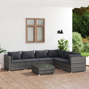 Set Divani da Giardino 8 pz con Cuscini in Polyrattan Grigio 3101733