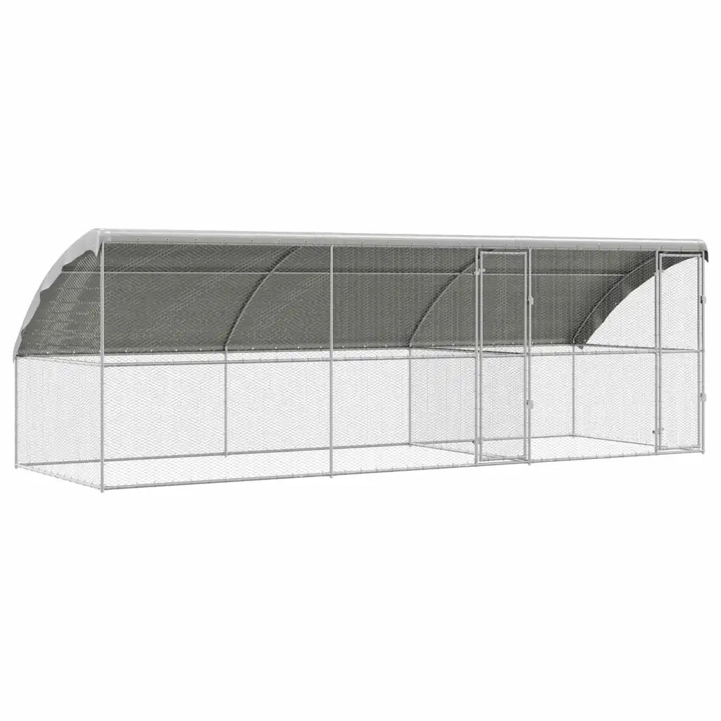 Gabbia per polli 3 pcs Argento 600 x 200 x 198,5 cm