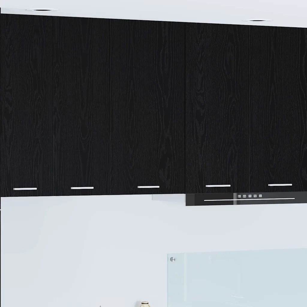 Armadio pensile Riga Rovere Nero e Bianco 40 x 31 x 80 cm 884259