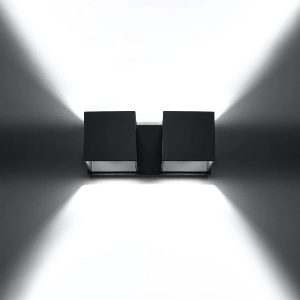 Applique Tetris 2 luci nera alluminio G9 moderna Pure Lume