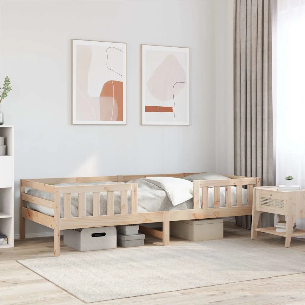 Letto senza Materasso-Struttura Letto 90x200 cm in Legno Massello di Pino 127849