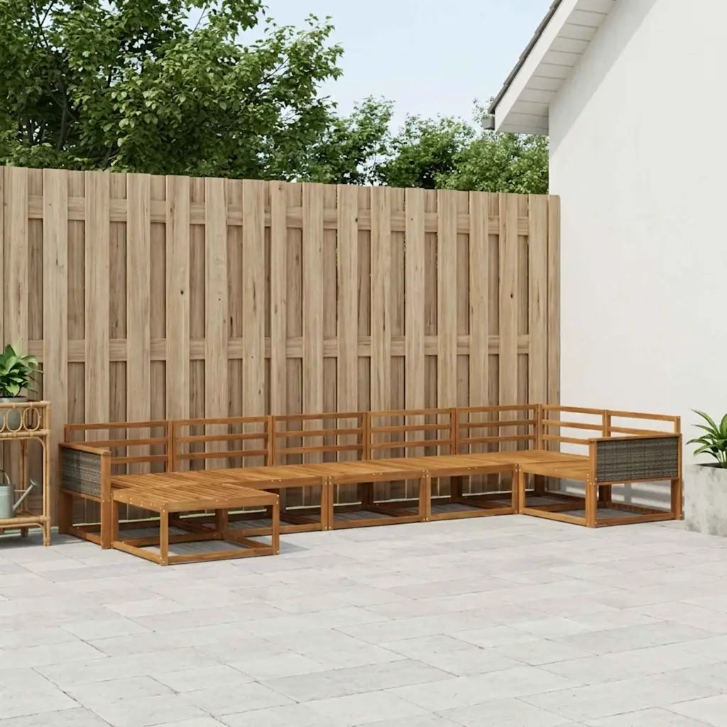 Set di divani da esterno 7 pcs Naturale