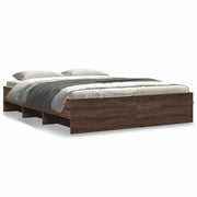 Letto matrimoniale | Letto per adulti | Giroletto senza Materasso Rovere Marrone 150x200 cm Truciolato
