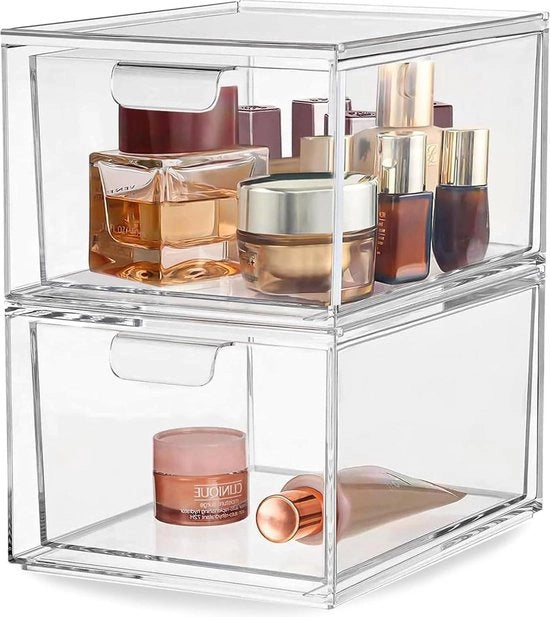 Organizzatore per cosmetici in acrilato con sostegni per prodotti di trucco da utilizzare su commode e in bagno da camera da letto