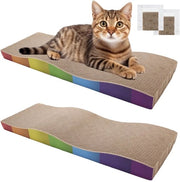 Scatole per gatto, 2 pezzi scatola di cartone per gatto con erba gatto, scatola per gatto in cartone riciclabile 62,9 * 21,5 * 4,8 cm, scatole per gatto per cura delle unghie