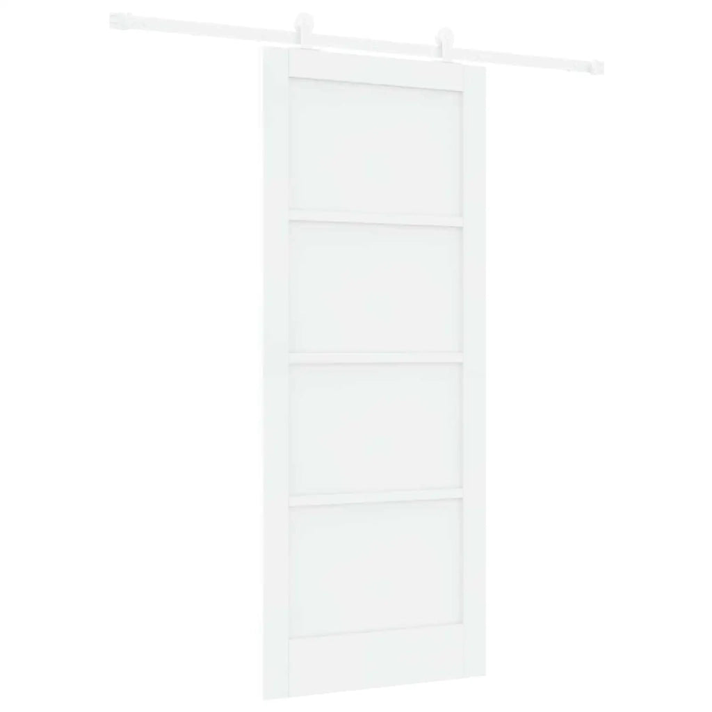 Porta scorrevole Bianco 83 x 202 cm Legno Massello di Pino