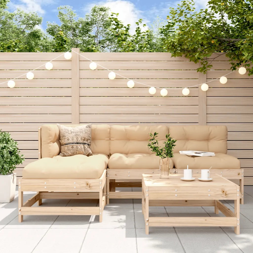 Set Divani da Giardino 5 pz con Cuscini in Legno Massellocod mxl 124431