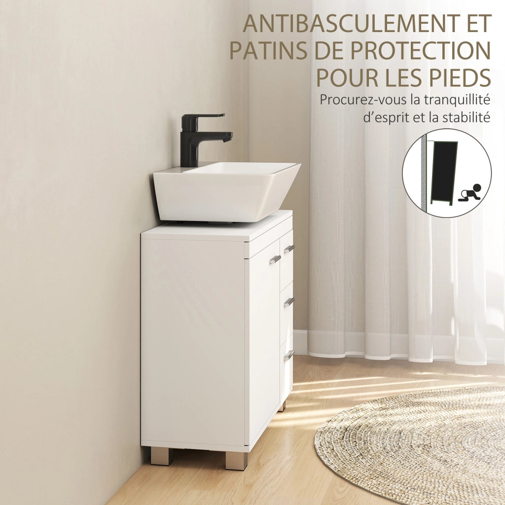 Mobile sottolavabo ¨C Xylo ¨C 3 cassetti con anta, bianco, 70x30x64 cm