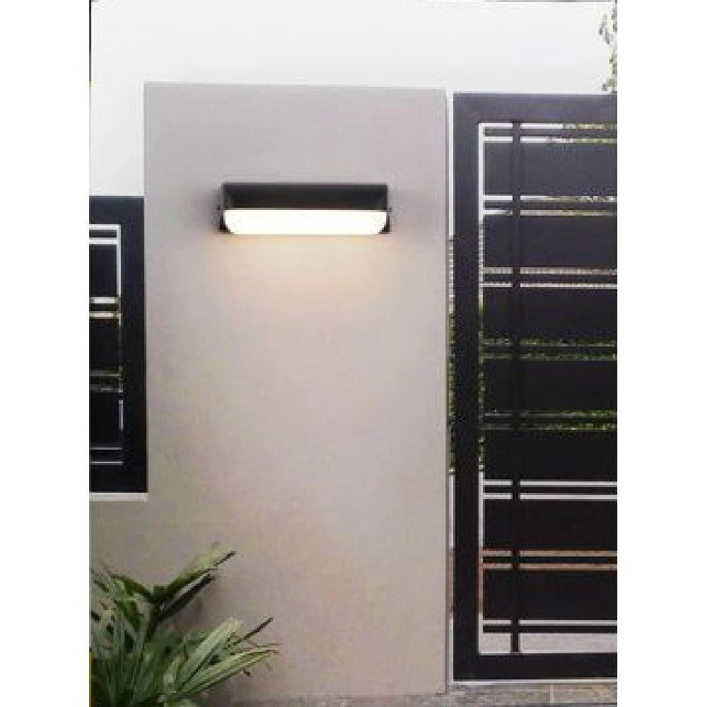 Trade Shop - Applique Nero Da Esterno 12 Watt Luce Calda Fredda Naturale Es63 - -bianco Naturale      -