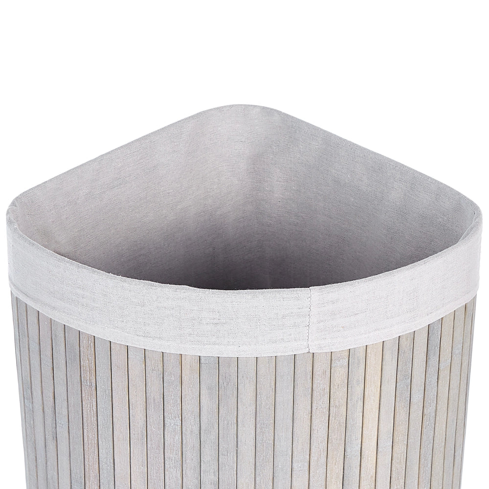 Cestino portaoggetti in bambù grigio chiaro con coperchio Cestino per biancheria Accessori pratici lavanderia bucato