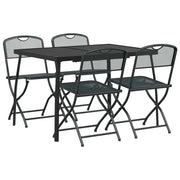 Set di Mobili da Esterno 5 pz | Set Salotto da Giardino Antracite Ferro e Acciaio