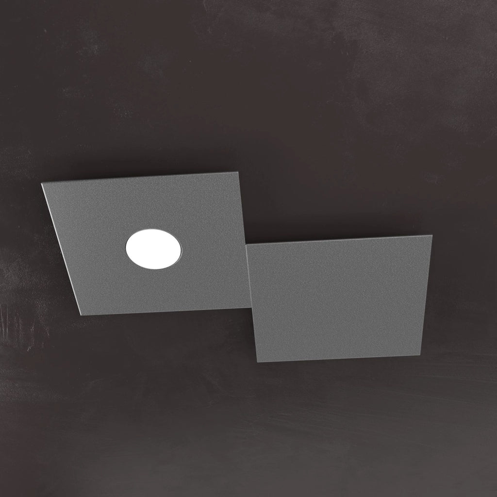 ECCENTRIC APPLIQUE-PLAFONIERA 1 LUCE + 1 DECORATIVO GRIGIO ANTRACITE 1156-1L1D-GA