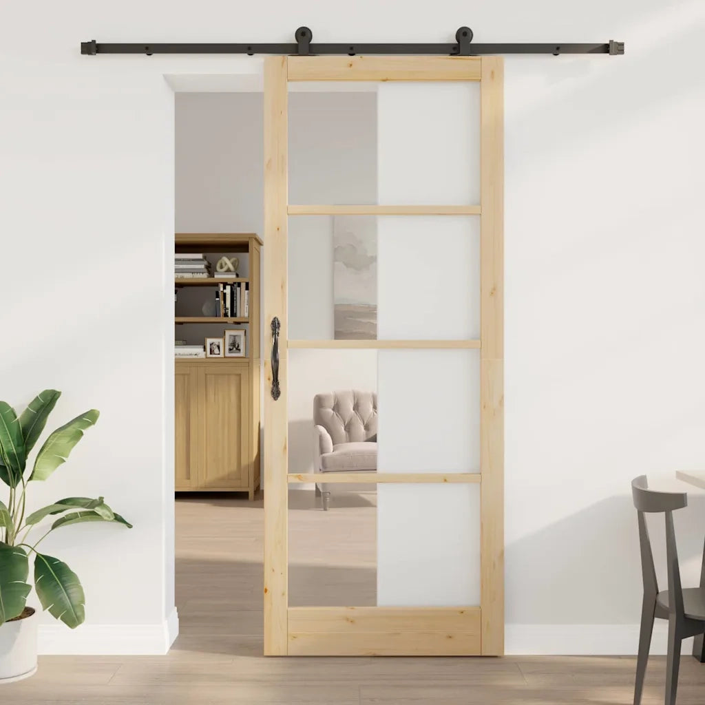 Porta Scorrevole ORKDAL Marrone 93 x 232 cm Legno e metallo 3332151