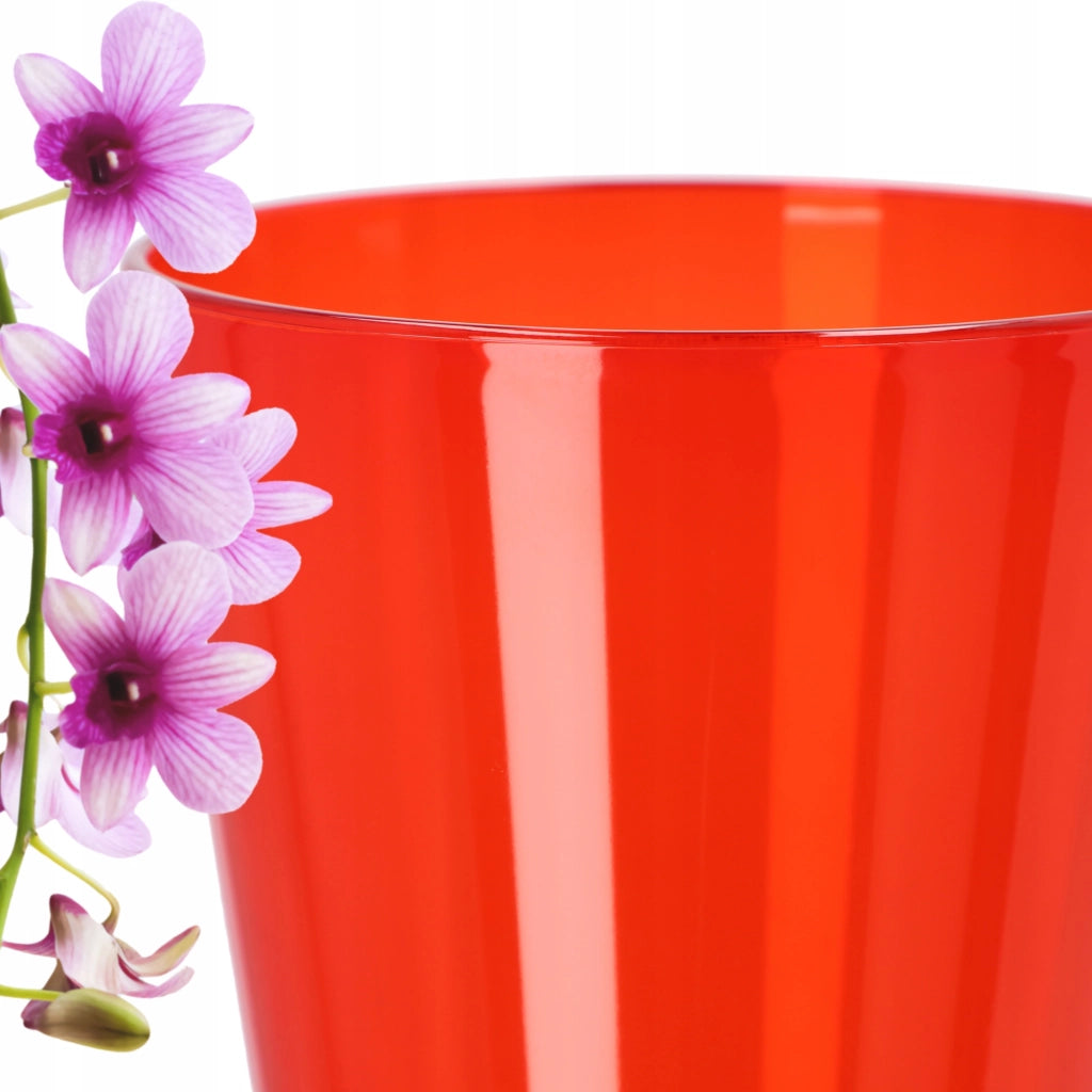 Vaso da fiori KADAX per orchidee, in plastica, rosso, resistente, 12 cm