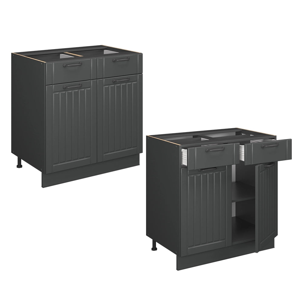 Vicco Mobiletto base per cucina Grigio scuro 80 cm , PL Marmo