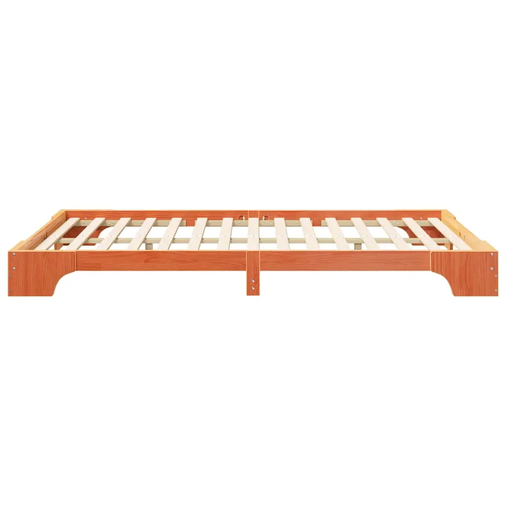 Struttura del letto Marrone 140 x 210 cm Pino massello 872901