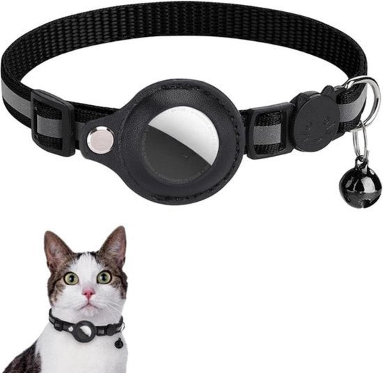 Collare per gatti - Compatibile con tracciatore GPS - riflettente - 1 pezzo - nero