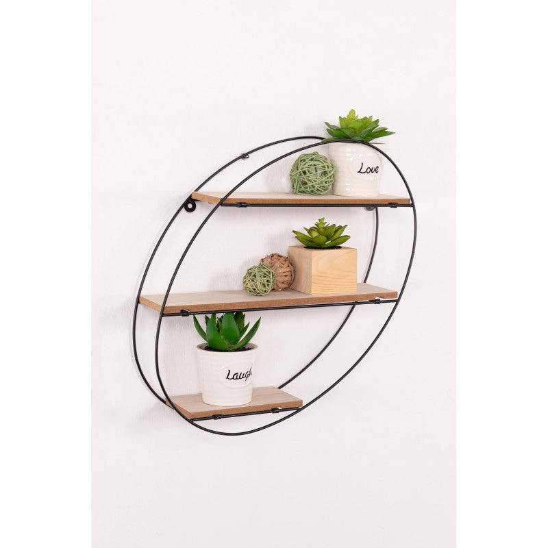 Set di 6 Mensole Portaoggetti Pieghevole Ovale 34,5x10x38 Nero