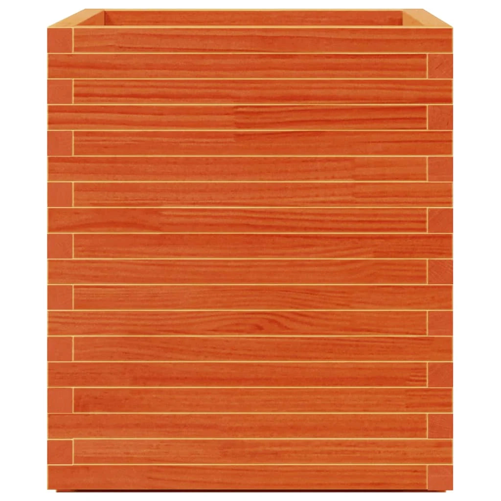 Fioriera rialzata per piante fiori terrazza giardino finitura a cera 60 x 60 x 72,5 cm legno di pino massiccio marrone 02_0038478