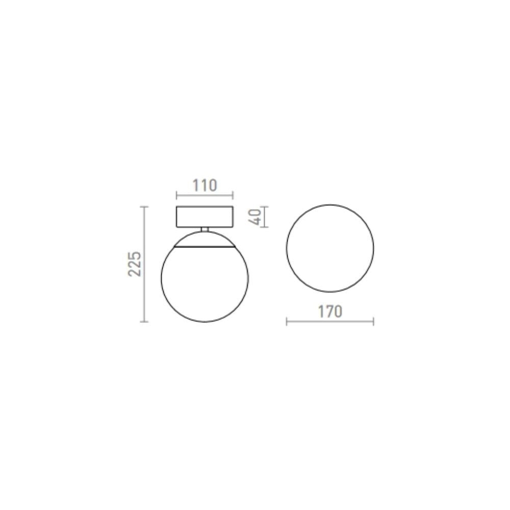 Lampadario BOLLY 17 da soffitto  vetro opalino/cromo 230V E27 15W IP44