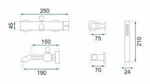 Rubinetto Da Vasca Rea Lungo Black Metallic