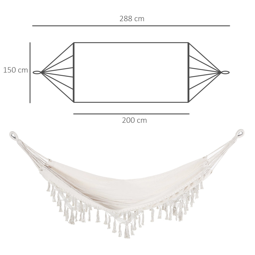 Amaca da Viaggio Portatile ¨C zephmum ¨C Beige 2.88x1.5m Coton Polyester