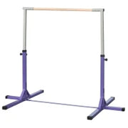 Sbarra Fissa di Ginnastica per Bambini, Sbarra di Ginnastica, Altezza Regolabile su 13 Livelli da 92 a 150 cm, Acciaio e Legno di Faggio, Viola