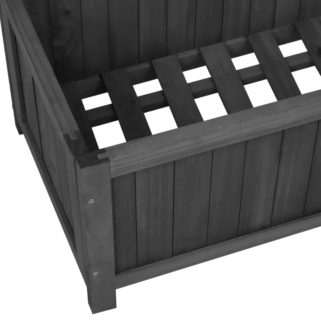 Fioriera con Traliccio-Vaso con Griglia-Fioriera con Supporto per Piante Rampicanti Nera 70x30x135 cm in Massello di Abete