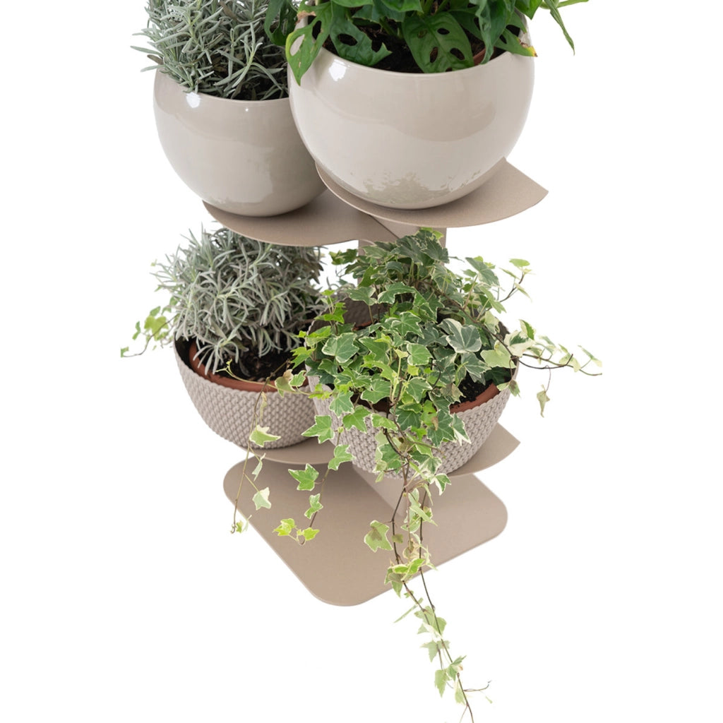 ALUBOX HYDRA Porta Piante Da Esterno E Interno A Colonna Autoportante 167X49X30 Cm Porta Vasi Da Interno E Esterno Con Telaio In Alluminio E 10 Mensole In Lamiera Zincata 15,2 Kg COLORE: SABBIA