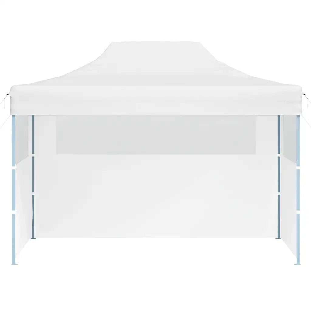 Gazebo Professionale Pieghevole 3 Pareti 3x4m Acciaio Bianco