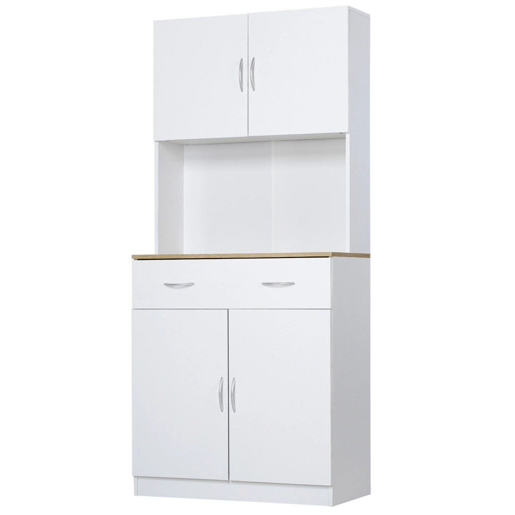 Armadio da Cucina ¨C zephmum ¨C 4 Ante, Cassetto, Bianco, 80x40x180cm