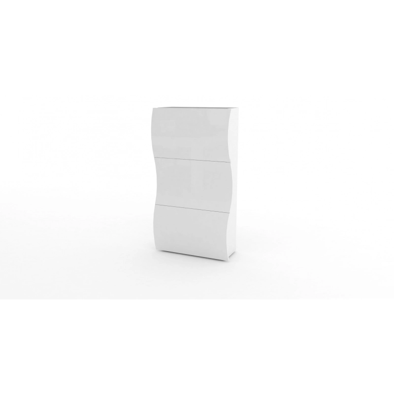 Scarpiera Onda 3 Ante a Ribalta 71x121x26,6 cm – Bianco Lucido