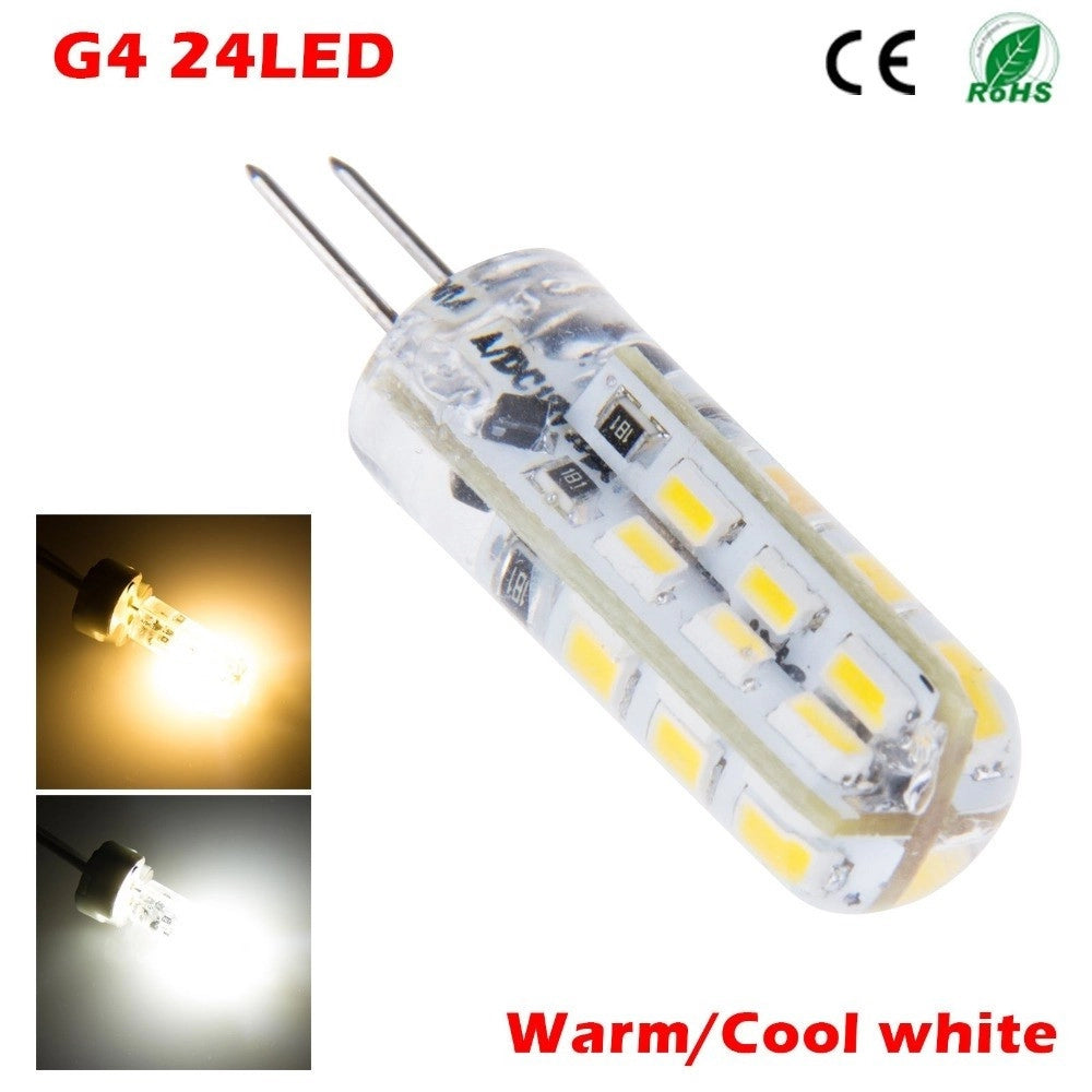 Trade Shop - Lampadina Led 3w 24 Smd G4 3014 Attacco A Spillo Luce Bianca Calda Fredda 12v - -bianco Freddo      -