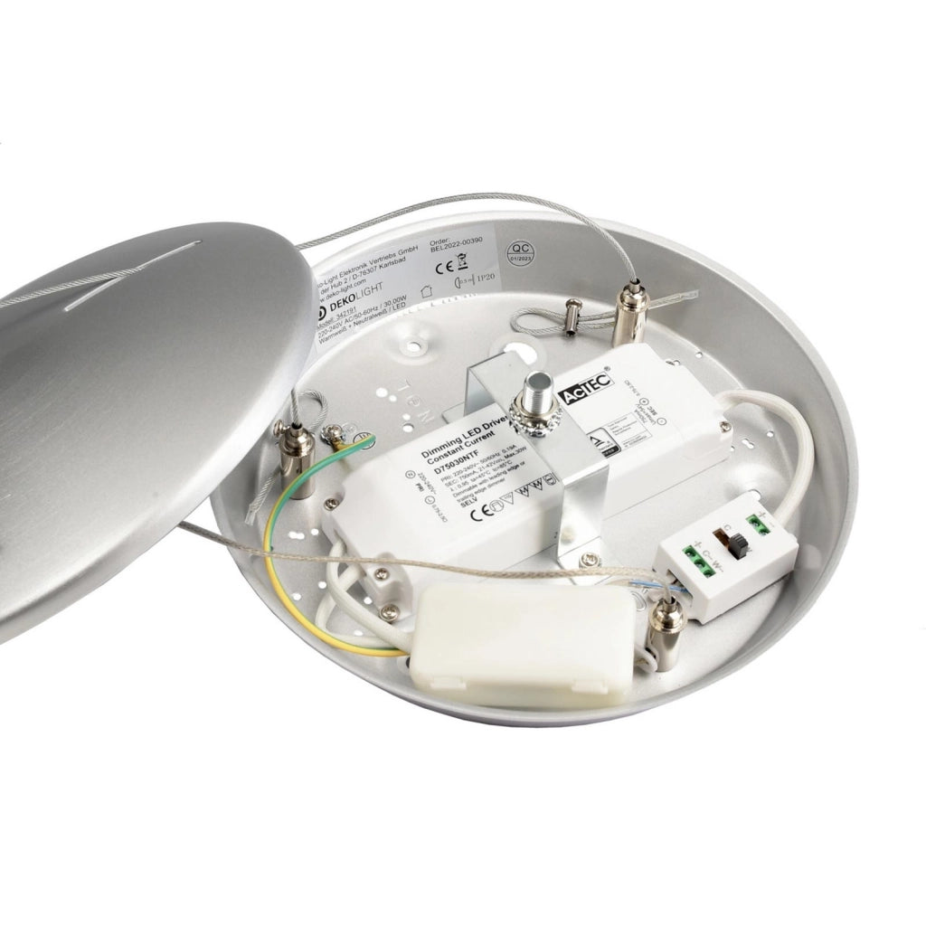 MEROPE 600 lampadario pendente LED 42W CCT dimmerabile lampada sospensione circolare 58cm luci cucina ristorante negozio ufficio 230V GRIGIO