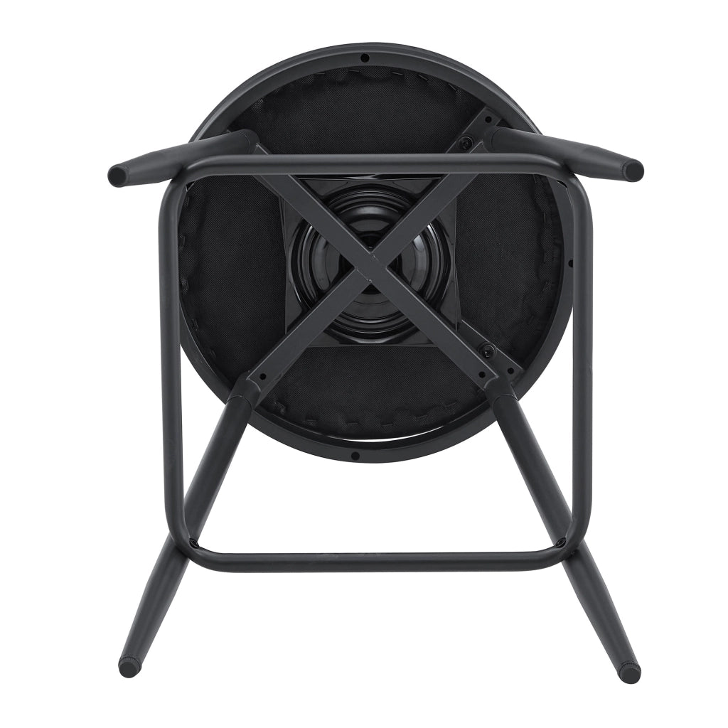 Sgabello da bar nero in metallo stile Windsor con seduta imbottita in PU, h 73 cm