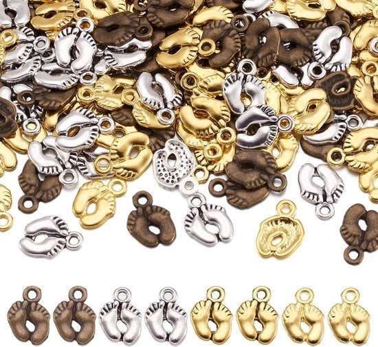Tibetani Stile - Pendenti per Bracciale - Pendenti per Gioielleria Fai da Te - Colore Antico - 200 Pezzi - Sostenibile e Leggero