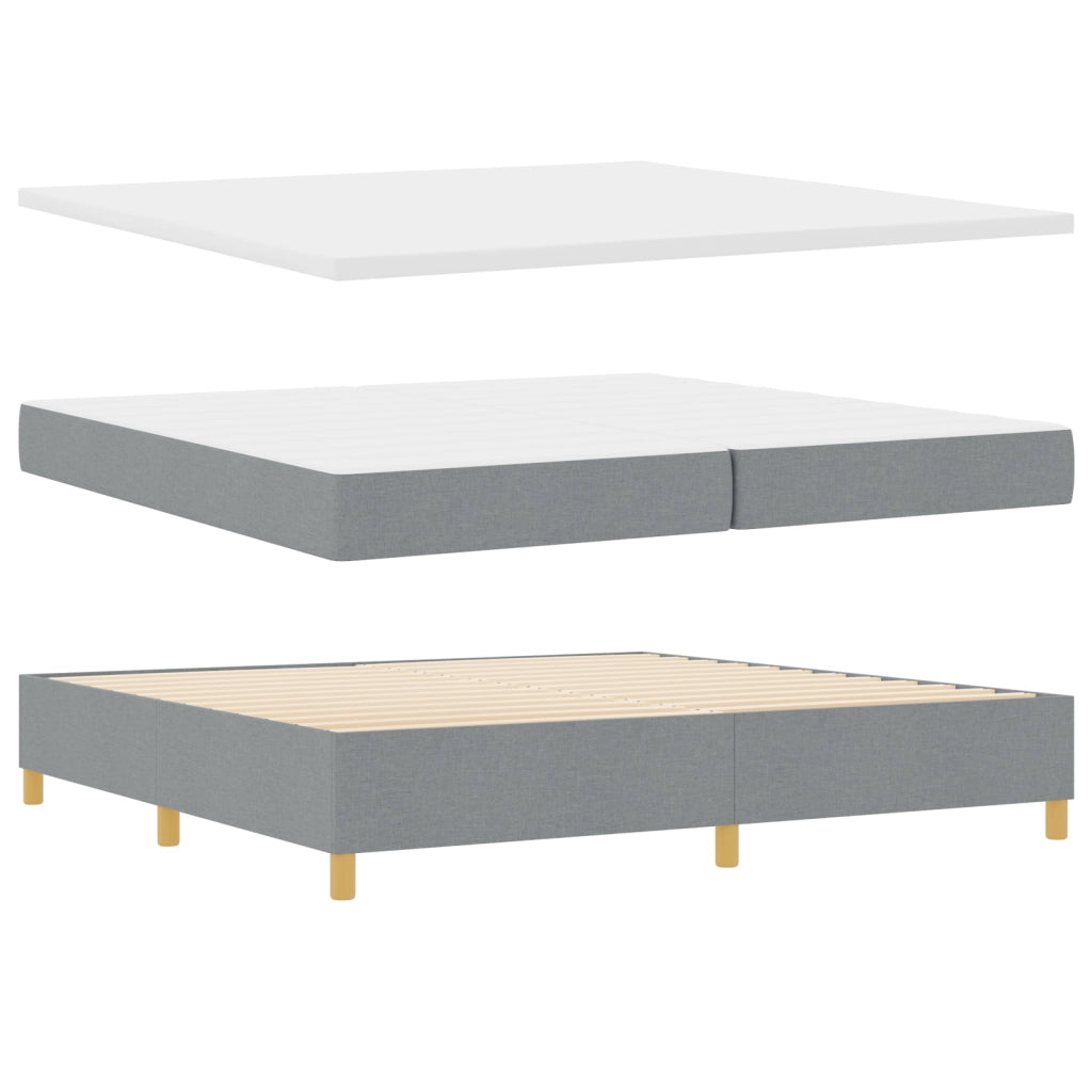 Letto a Box Spring con Materasso Grigio Chiaro 200x200 cm Tessuto