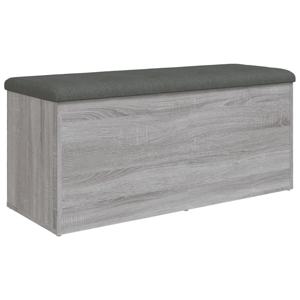 Panca Portaoggetti-Sgabello-Panca con Contenitore Grigio Sonoma 102x42x45 cm Legno Multistrato 992281