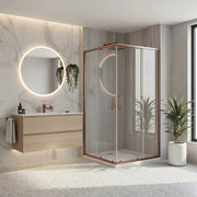 Cabina Doccia Rea City 80x100 Brush Copper senza piatto doccia