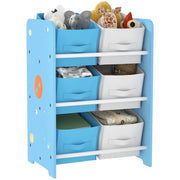Scaffale per Bambini con Cestini ¨C Zephmum ¨C Azzurro 43x30x60 cm