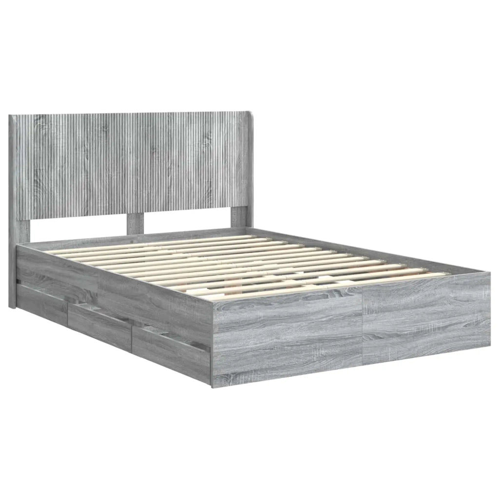 Struttura del letto con stoccaggio e testata Grigio Sonoma 3413970