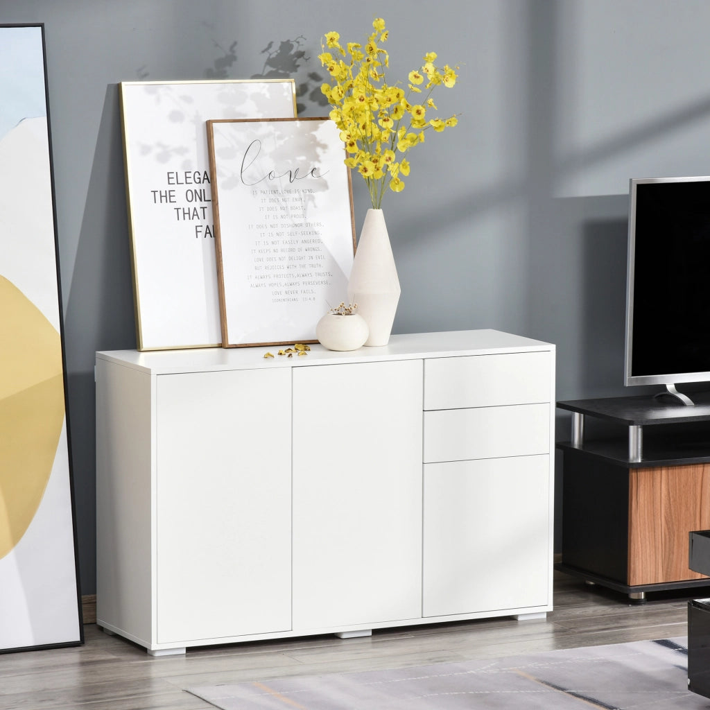 Cassettiera Sideboard ¨C zephmum ¨C 2 cassetti, bianco, 117x36x74