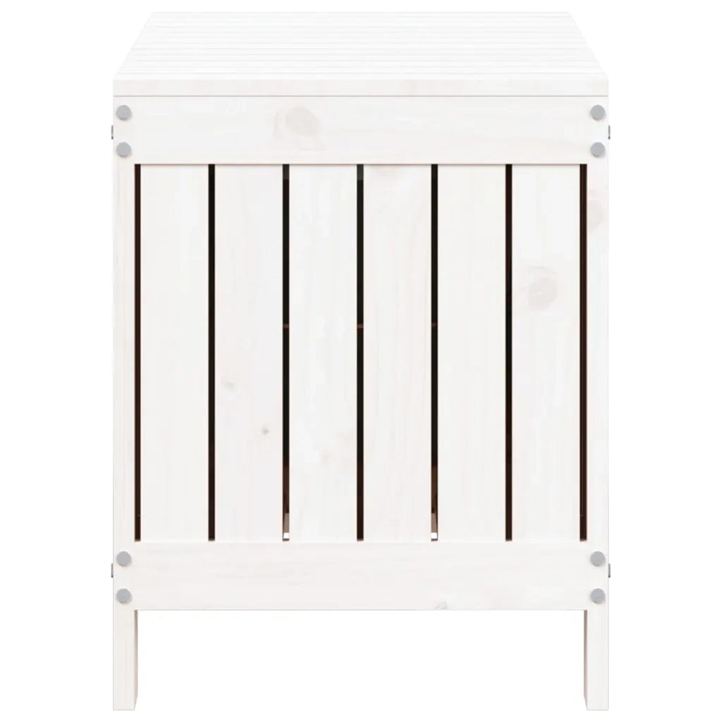 Contenitore Giardino Bianco 76x42,5x54cm Legno Massello di Pino