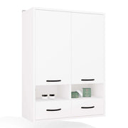 Mobile bagno sospeso NINA W2D2P2S bianco scaffale 2 ante 8 ripiani 2 cassetti