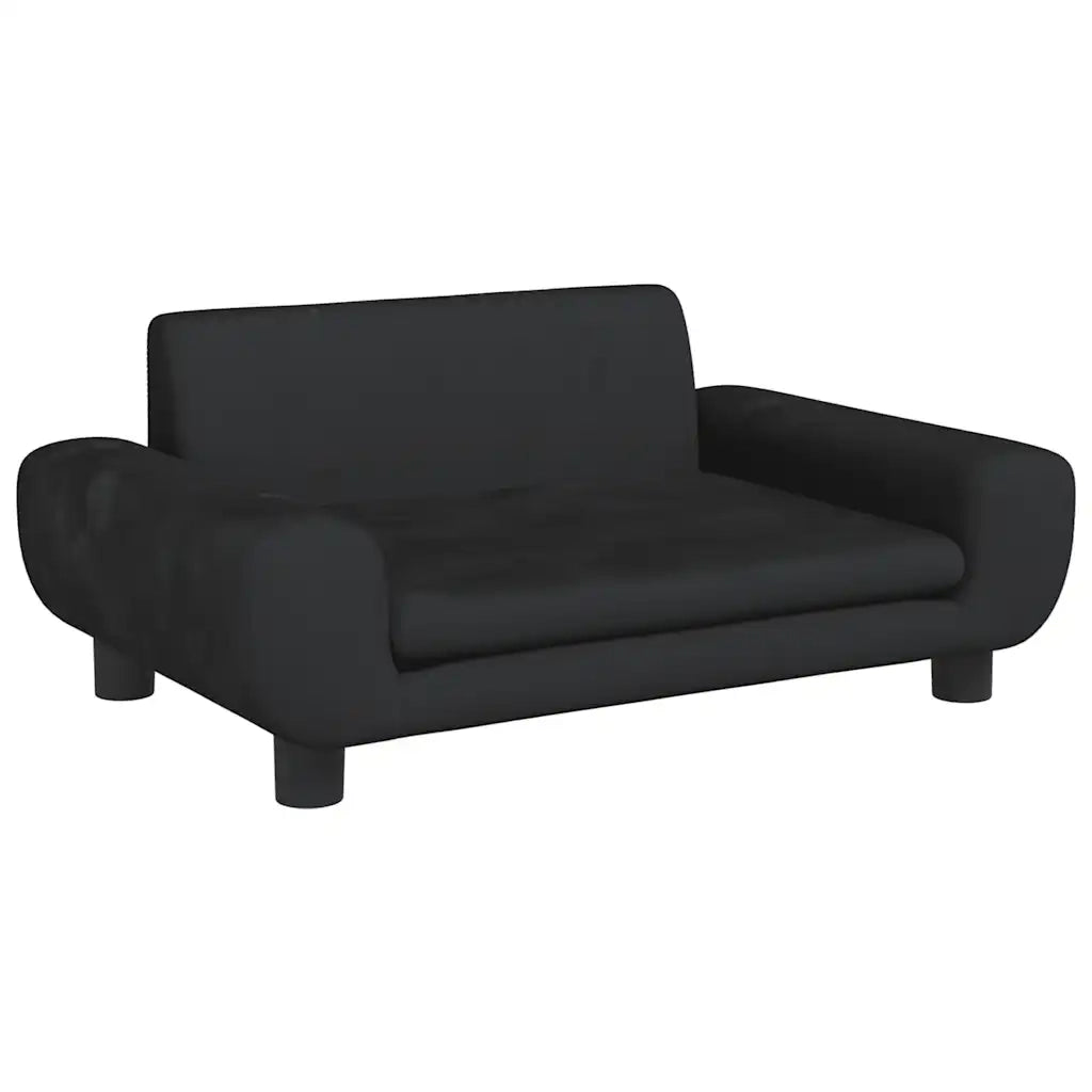 Divano per Bambini Nero 70x45x33 cm in Velluto