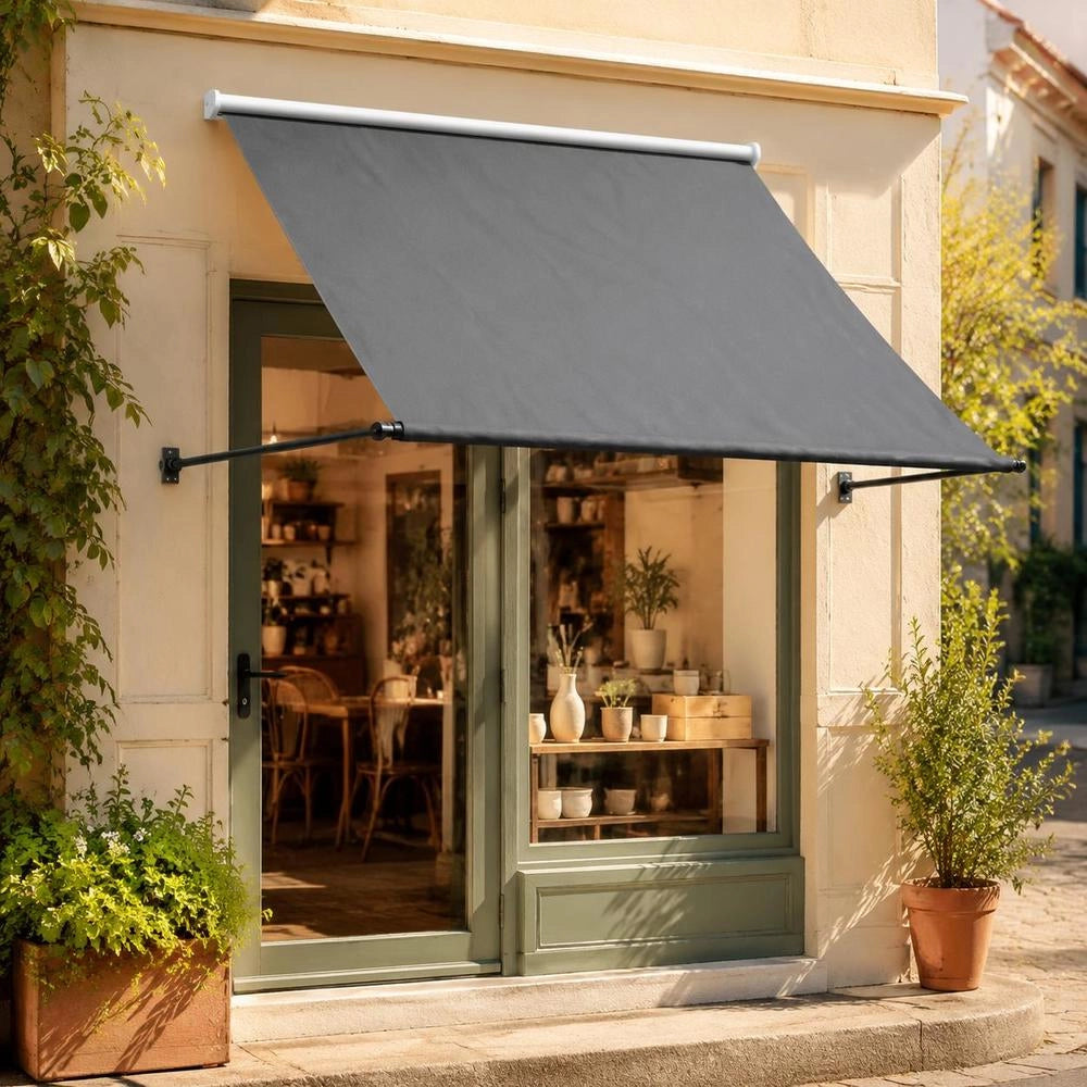 Retractable Awning, Anthracite, 150x150 Cm, Fabric And Steel